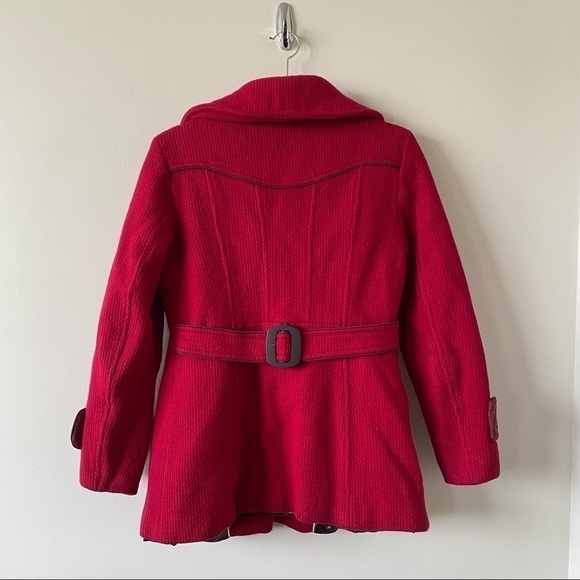Soia & Kyo-Lipstick Red Ribbed Wool Blend Jacket - Picture 3 of 16